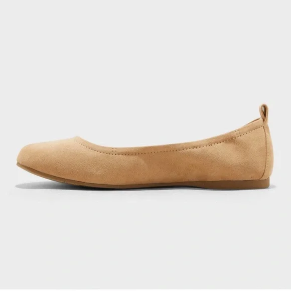 Women's Tan Ballet Flats - Picture 2 of 6